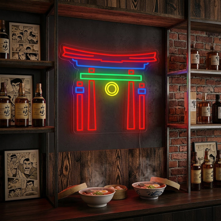 "Porte Torii Japonaise" Enseigne Lumineuse en Néon