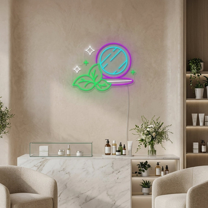 "Magasin De Maquillage, Beauté Et Cosmétiques" Enseigne Lumineuse en Néon