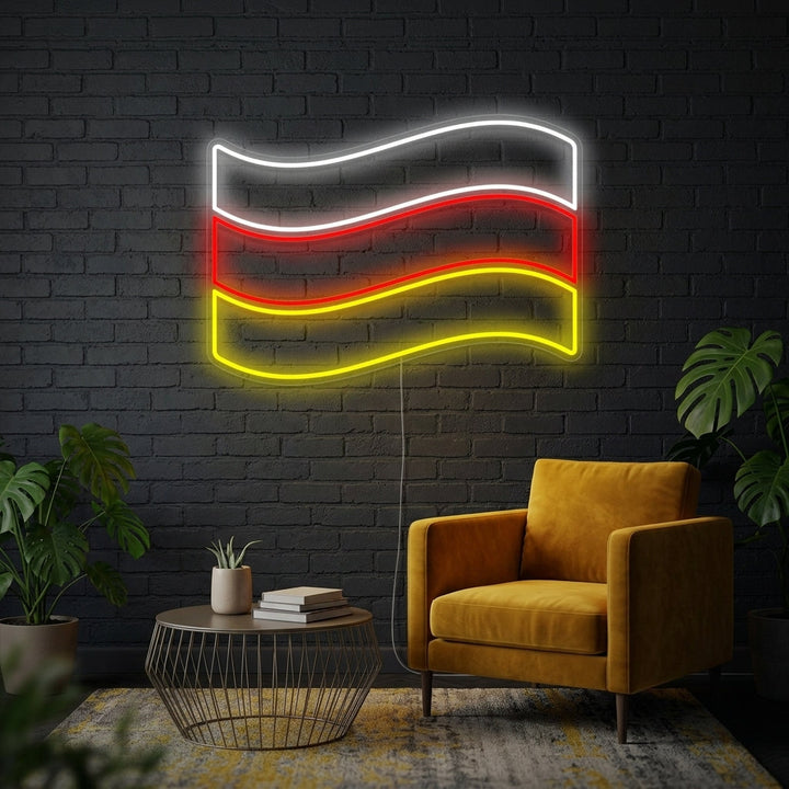 "Drapeau De L'Allemagne" Enseigne Lumineuse en Néon