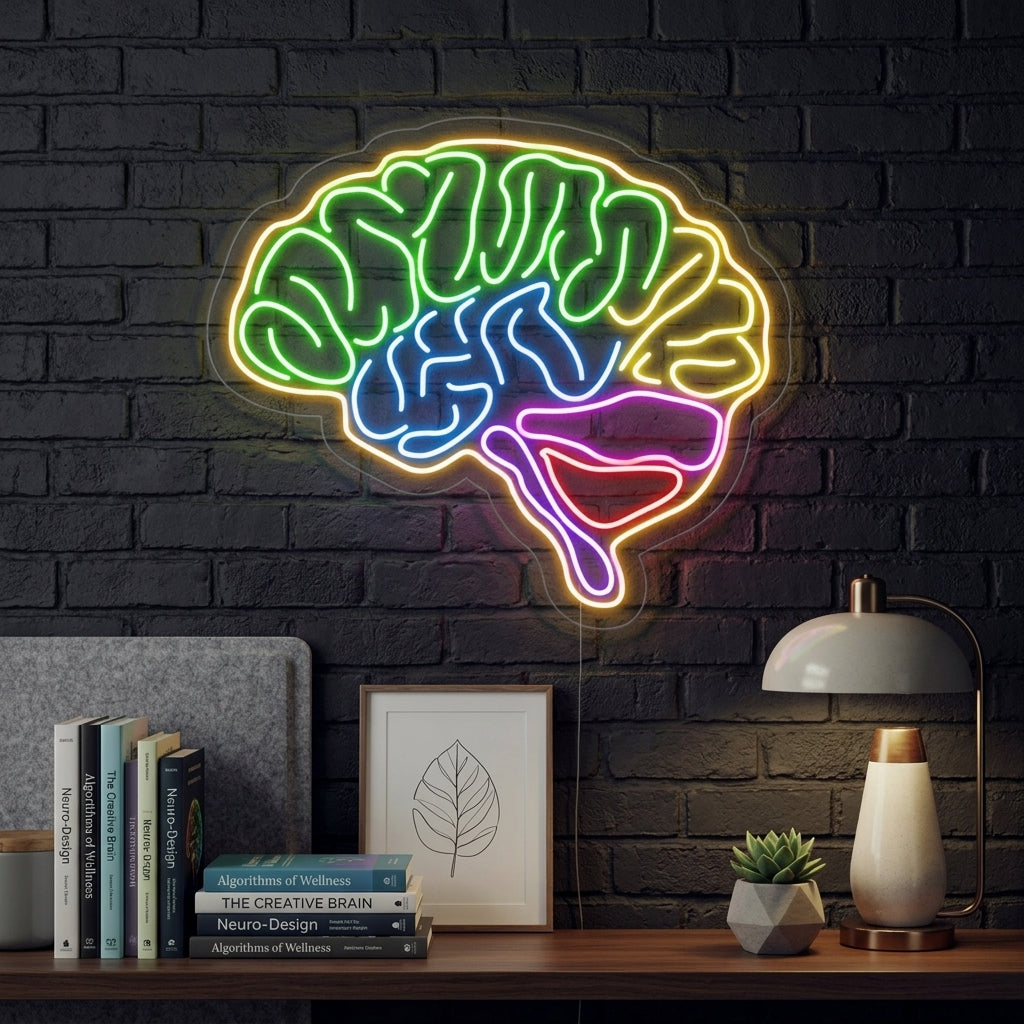 "Modèle De Cerveau" Enseigne Lumineuse en Néon