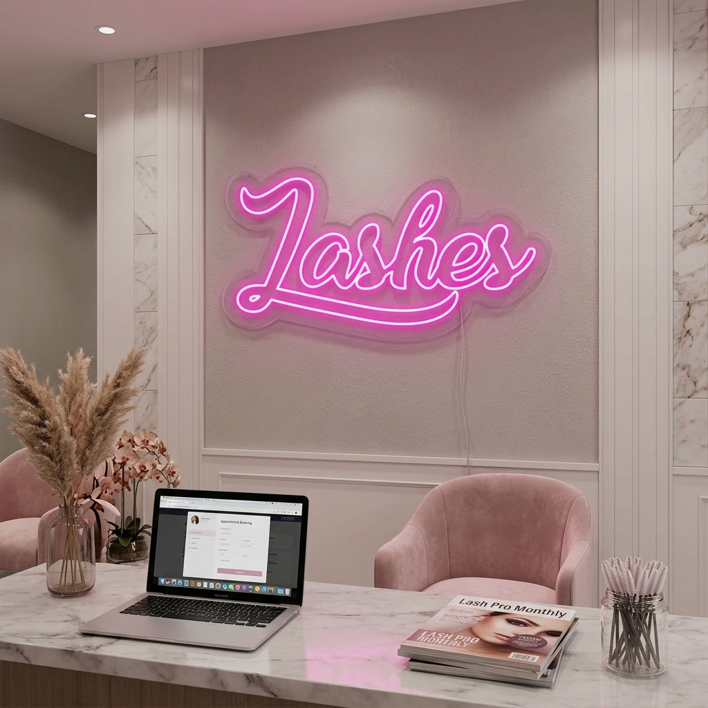 "Lashes" Enseigne Lumineuse en Néon