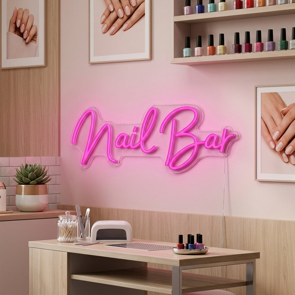 "Nail Bar" Enseigne Lumineuse en Néon