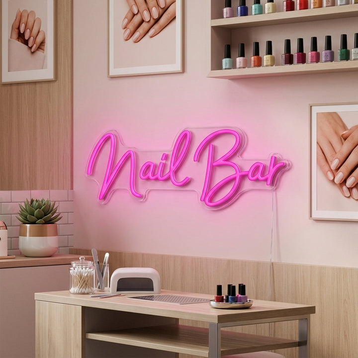 "Nail Bar" Enseigne Lumineuse en Néon