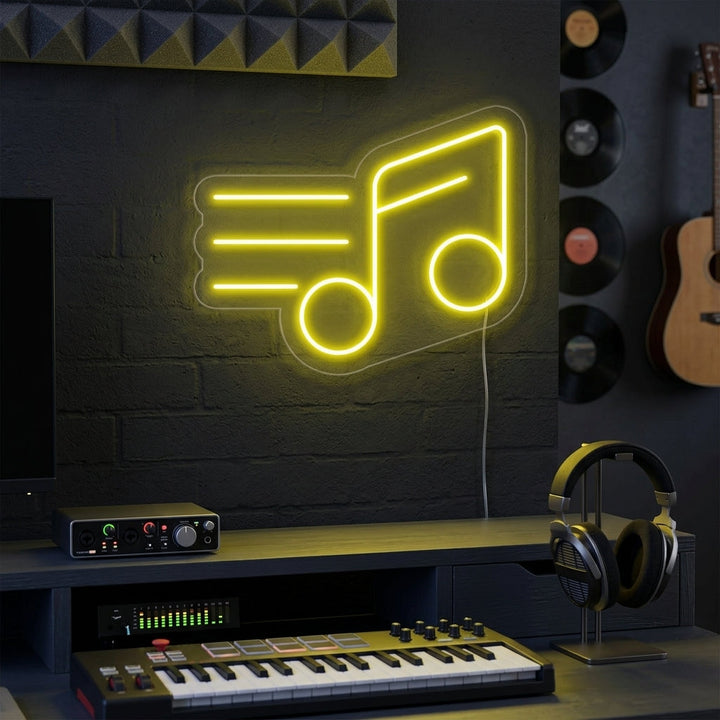 "Note De Musique" Enseigne Lumineuse en Néon