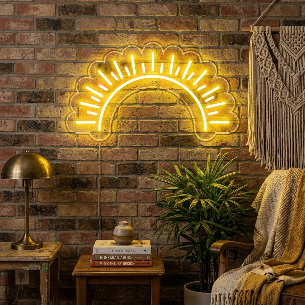 "Soleil, Coucher De Soleil" Enseigne Lumineuse en Néon