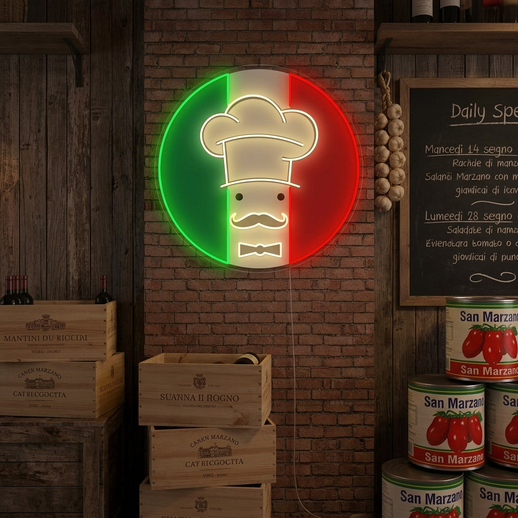 "Chef Italian Restaurant Logo" Enseigne néon