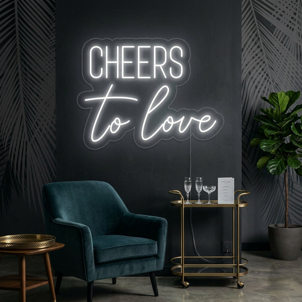 "Cheers To Love" Enseigne Lumineuse en Néon
