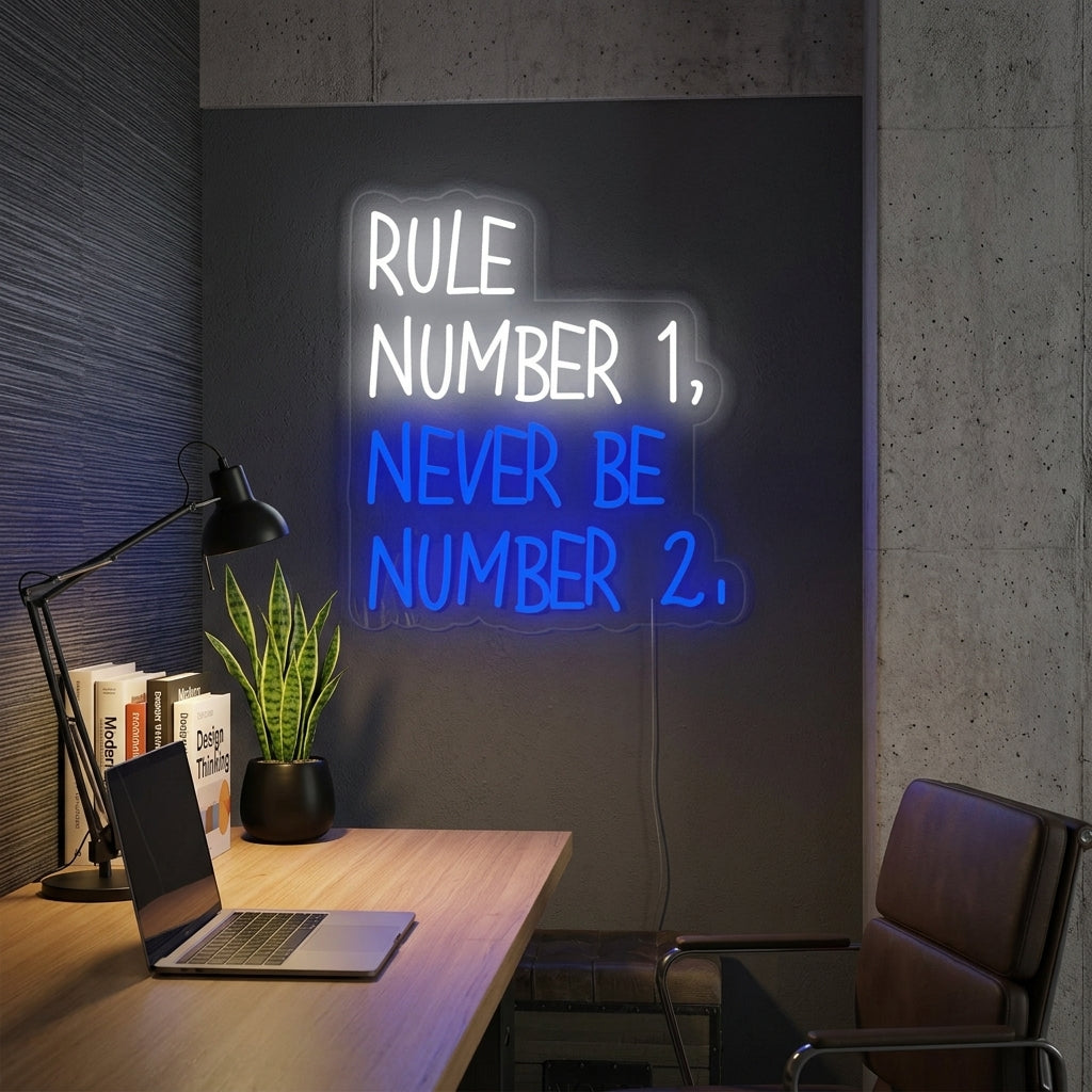 "Rule Number" Enseigne Lumineuse en Néon