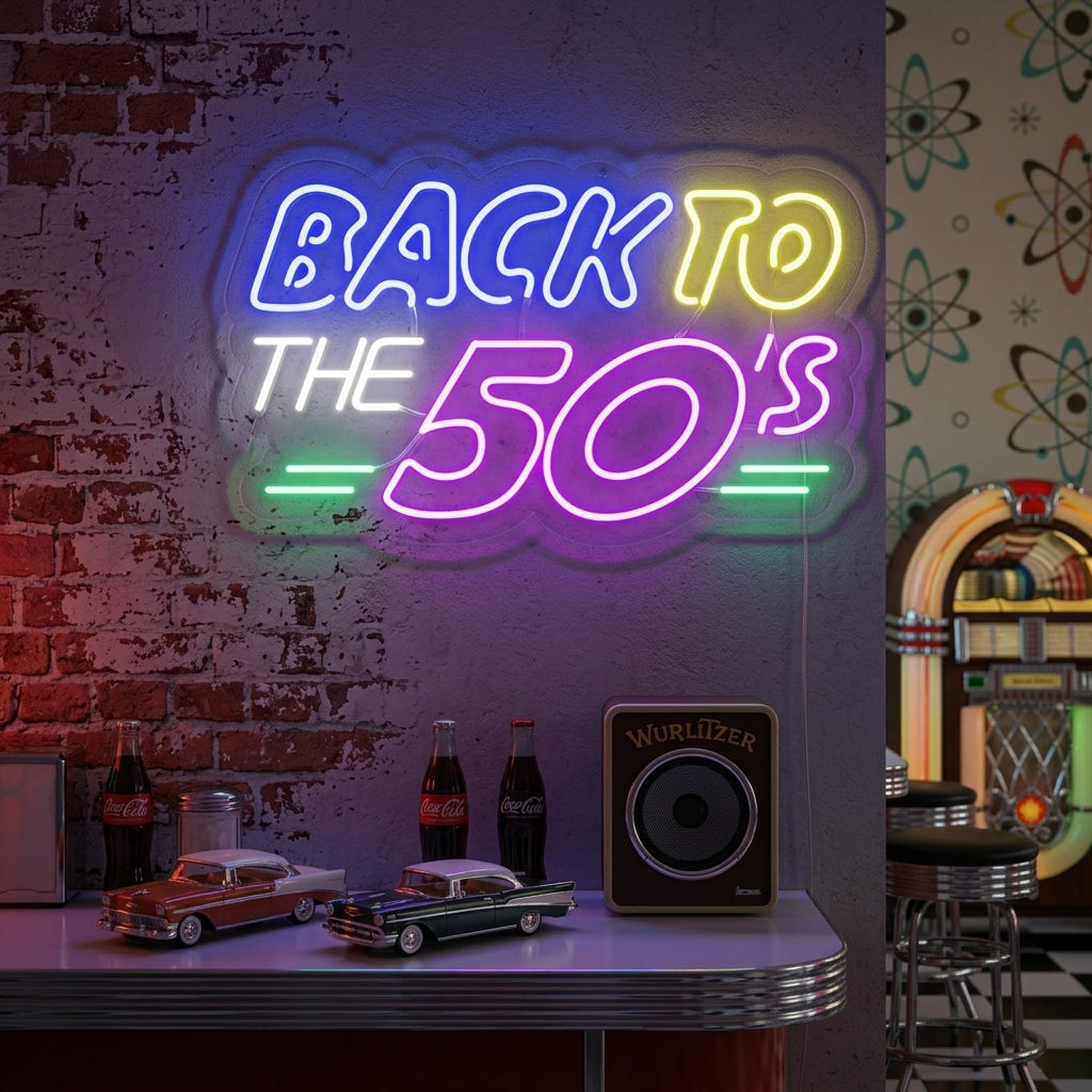 "Back To The 50s" Enseigne Lumineuse en Néon