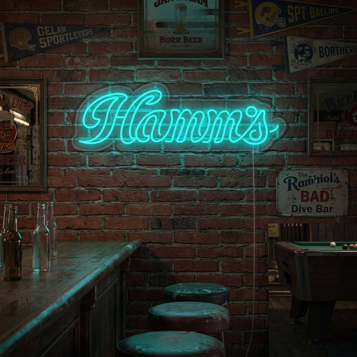 "Bar À Bière Hamms" Enseigne Lumineuse en Néon