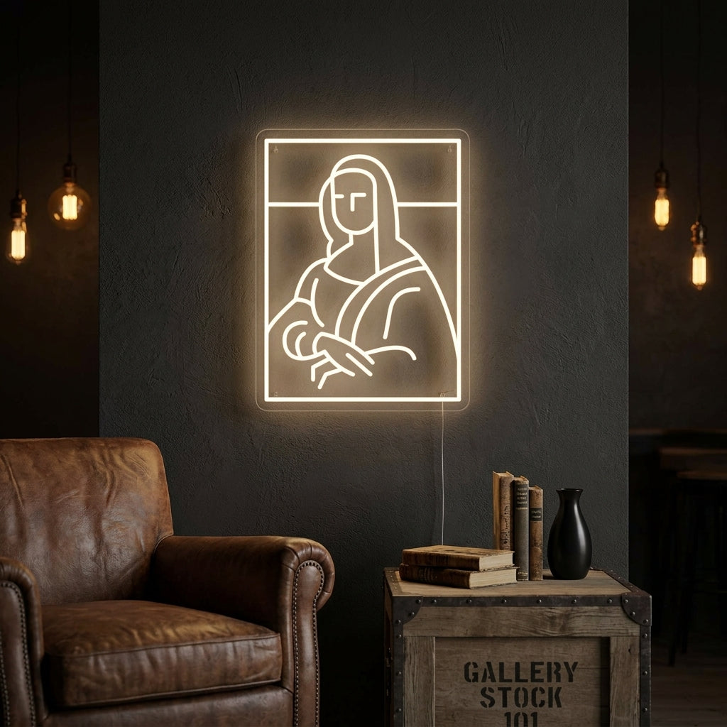 "Da Vinci Mona Lisa" Enseigne Lumineuse en Néon