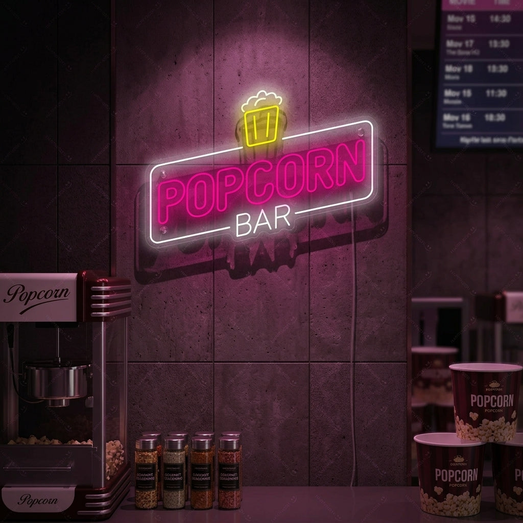 "Popcorn Bar" Enseigne néon