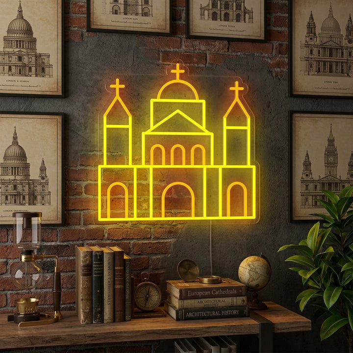"Cathédrale Saint-Paul De Londres" Enseigne Lumineuse en Néon