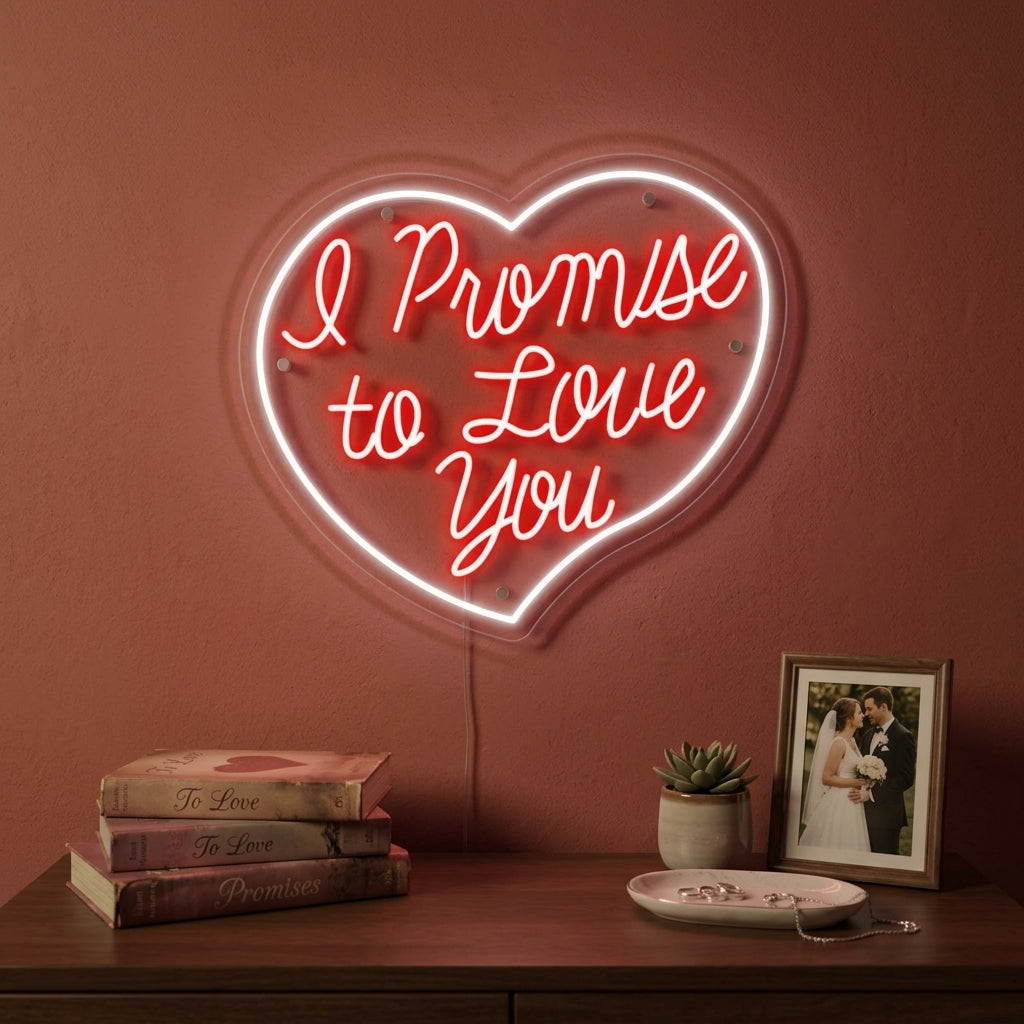 "I Promise To Love You" Enseigne Lumineuse en Néon