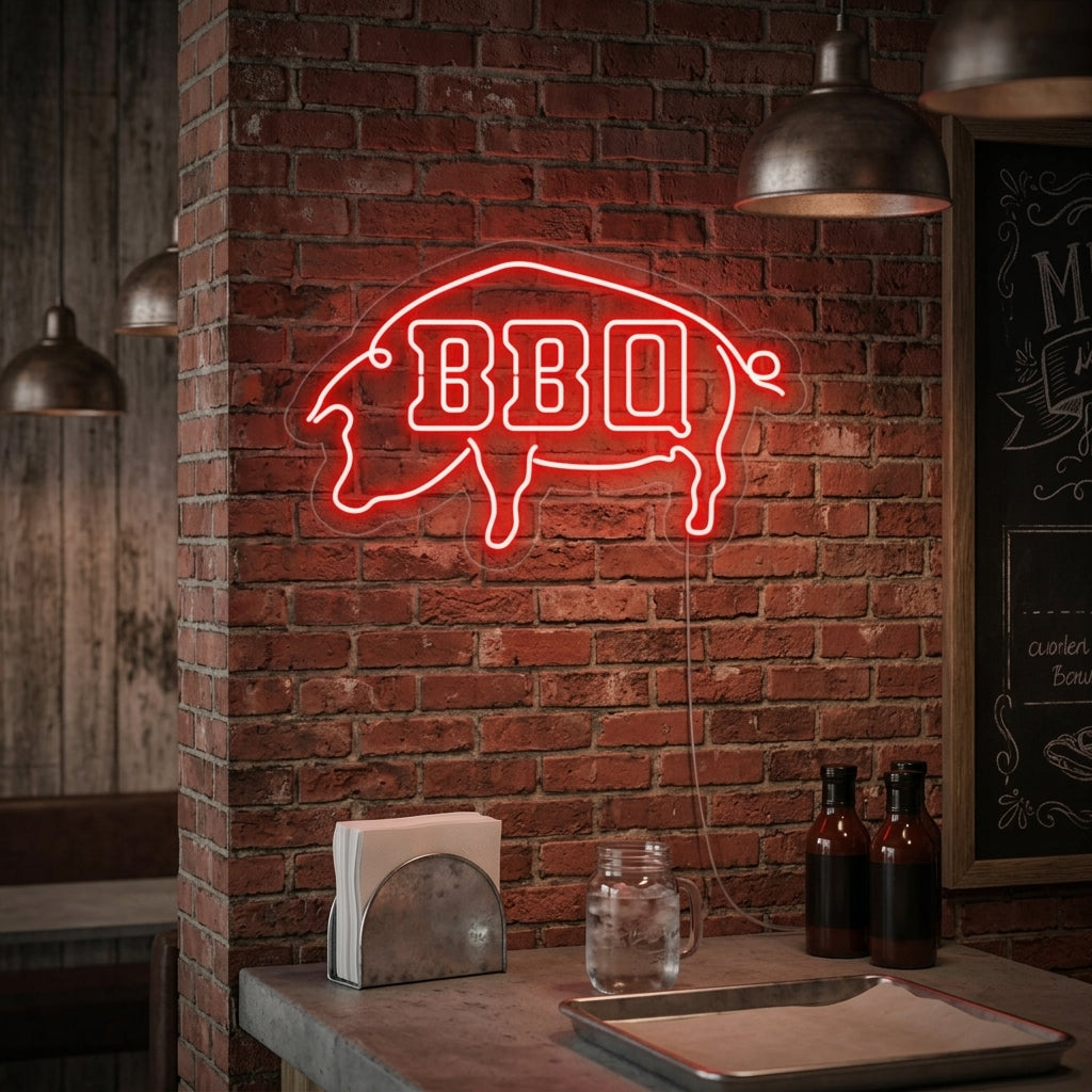 "BBQ" Enseigne Lumineuse en Néon