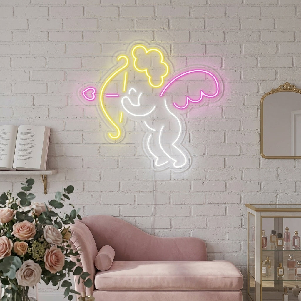 "Cupidon" Enseigne Lumineuse en Néon