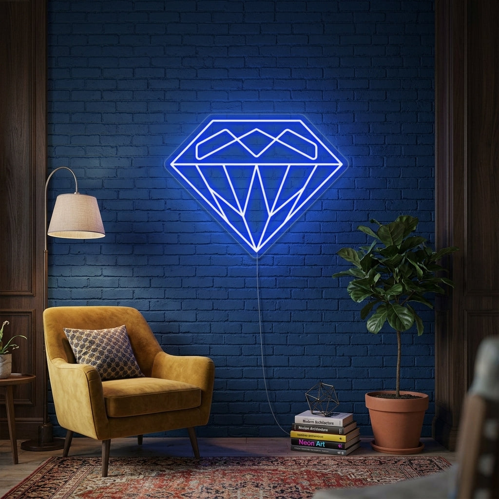 "Diamant" Enseigne Lumineuse en Néon
