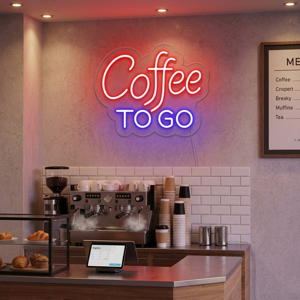 "Coffee To Go" Lumineuse en Néon