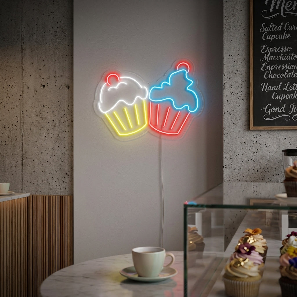 "Cupcakes" Enseigne Lumineuse en Néon