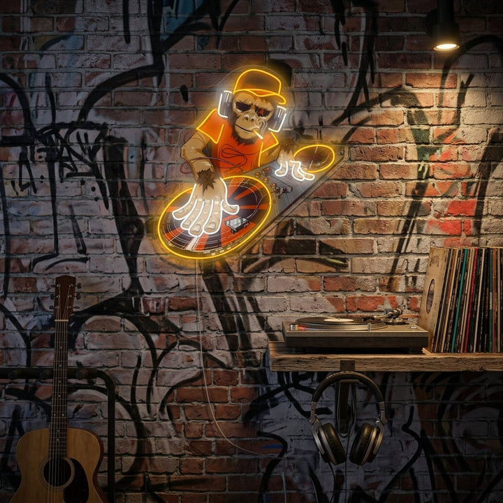 "Monkey Dj" Enseigne néon