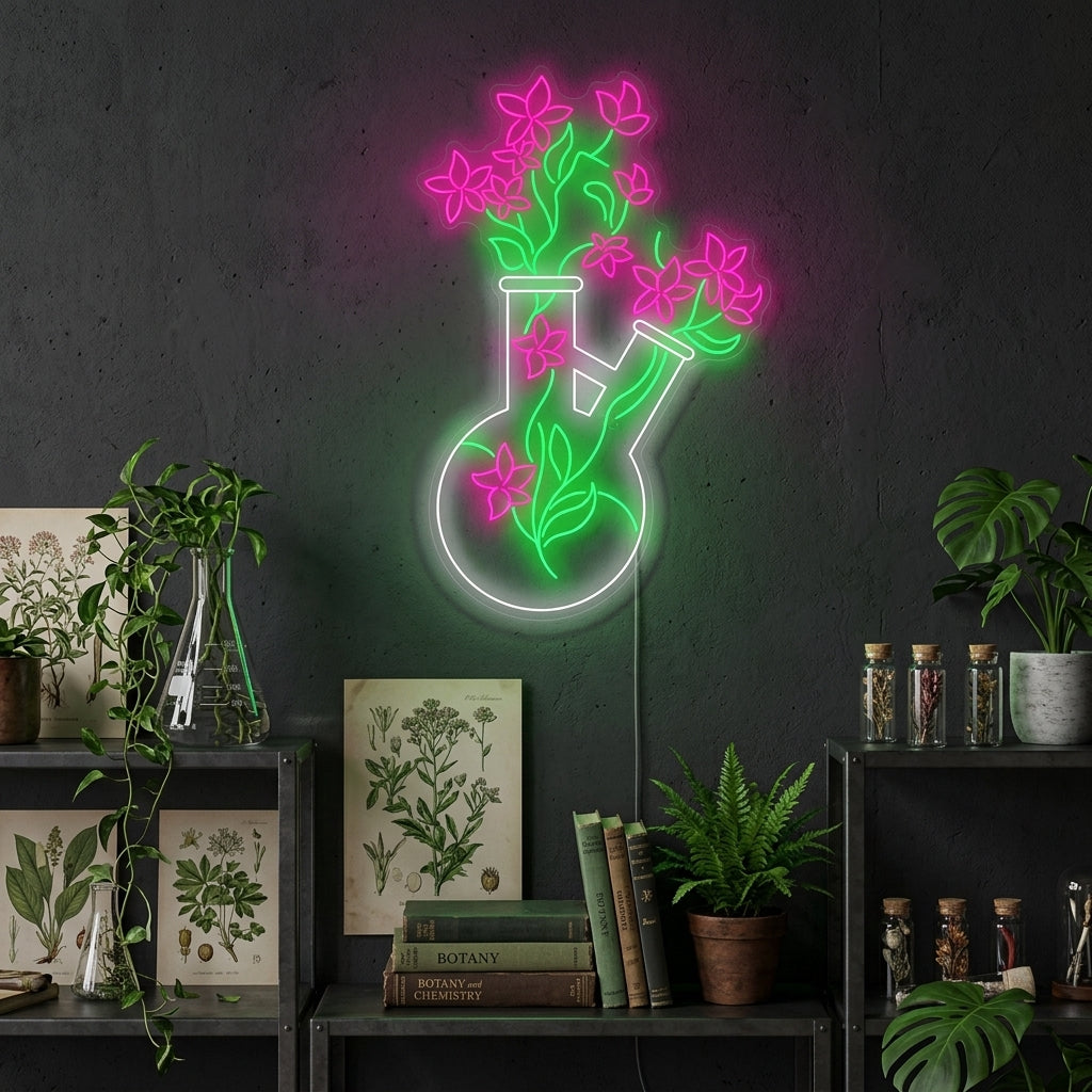 "Vase à tubes de chimie" Enseigne néon