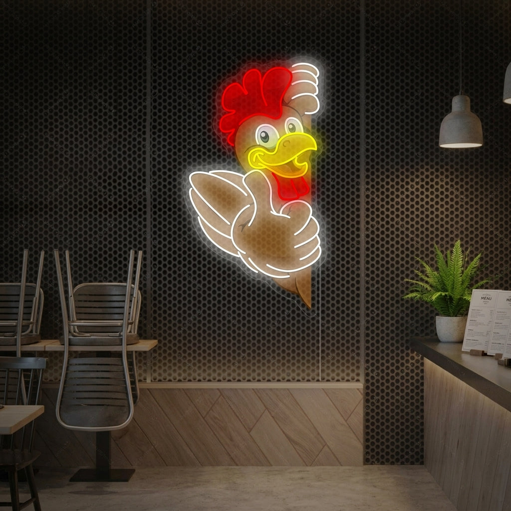 "Poulet Thumbs Up" Enseigne néon