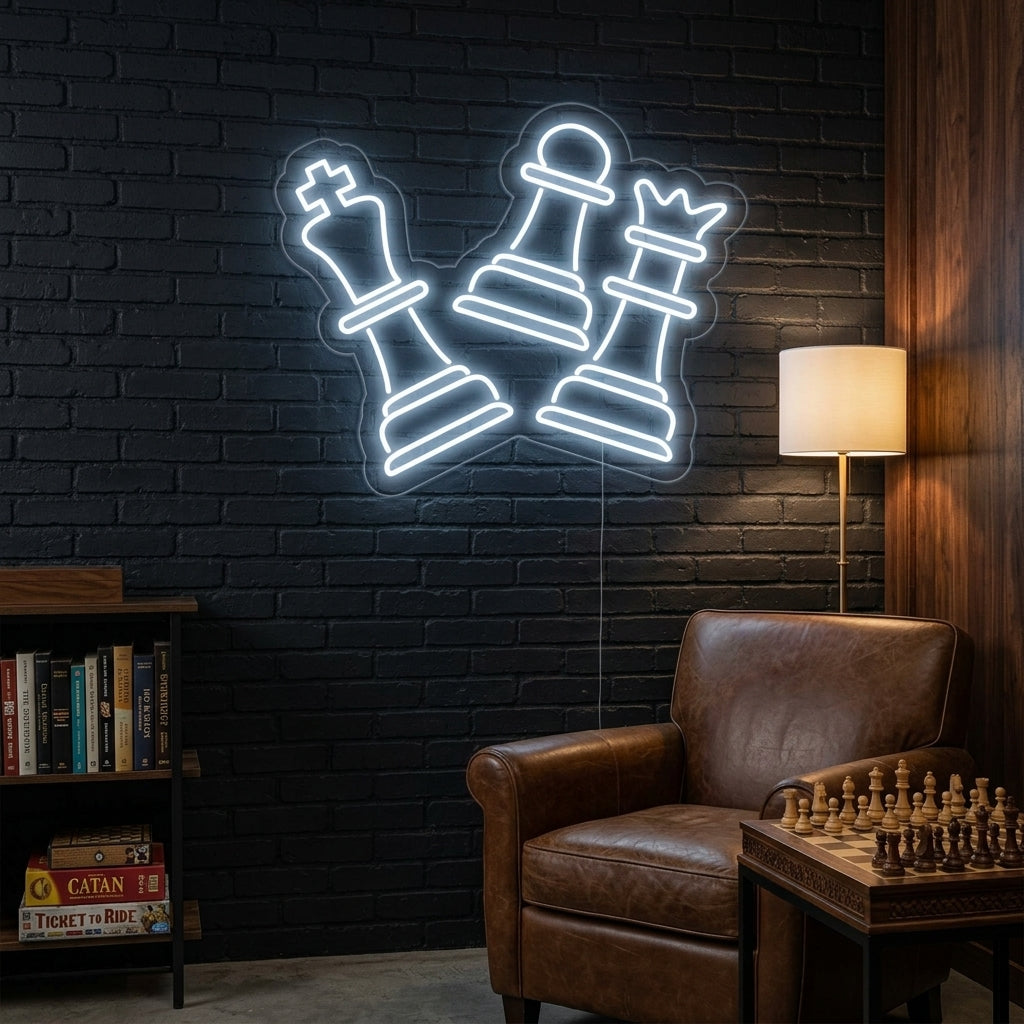 "Échecs" Enseigne Lumineuse en Néon
