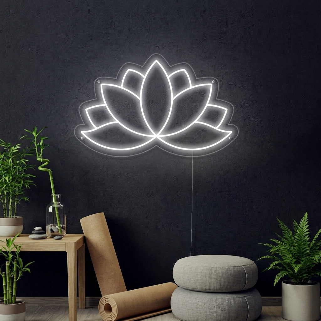 "Fleur De Lotus" Enseigne Lumineuse en Néon