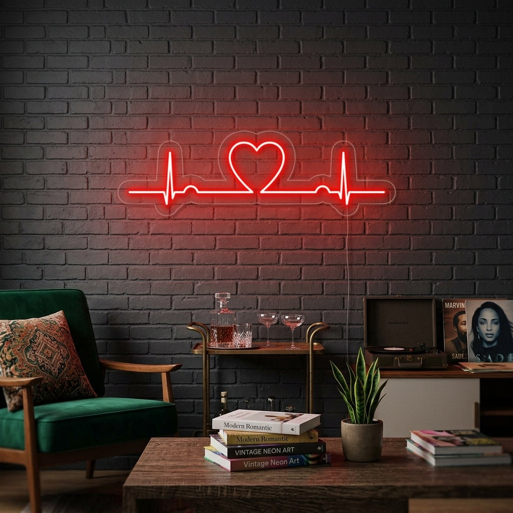 "Amour Battement De Tambour" Enseigne Lumineuse en Néon
