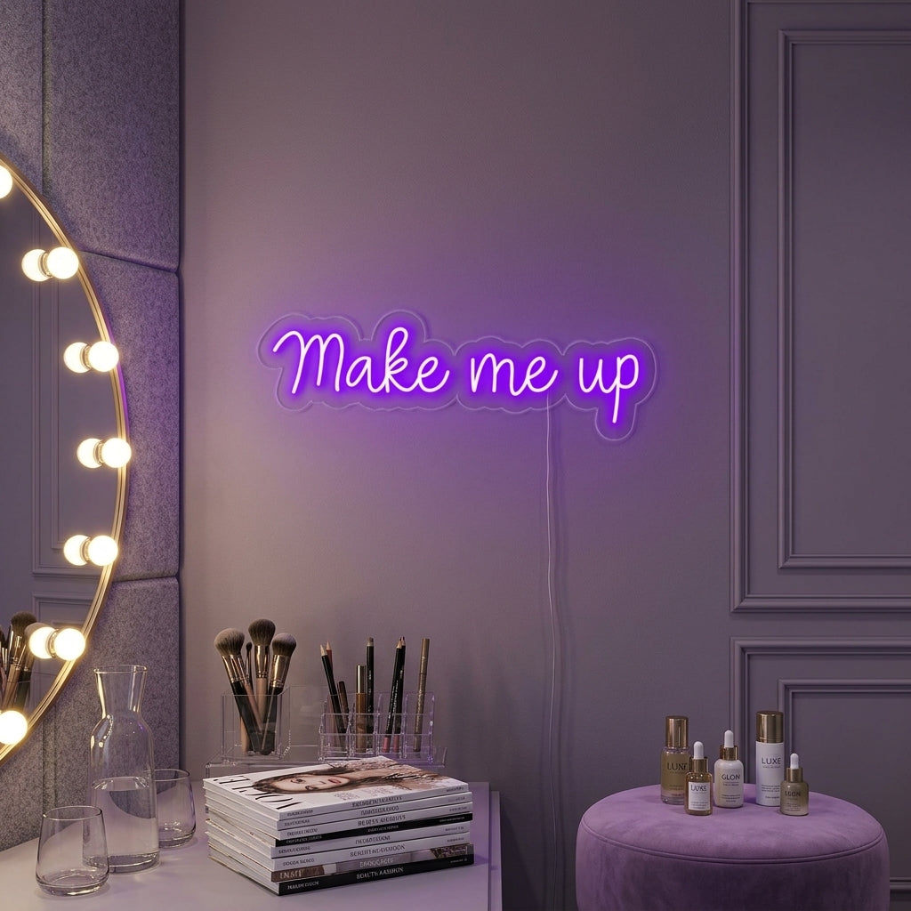 "Make Me Up" Enseigne Lumineuse en Néon