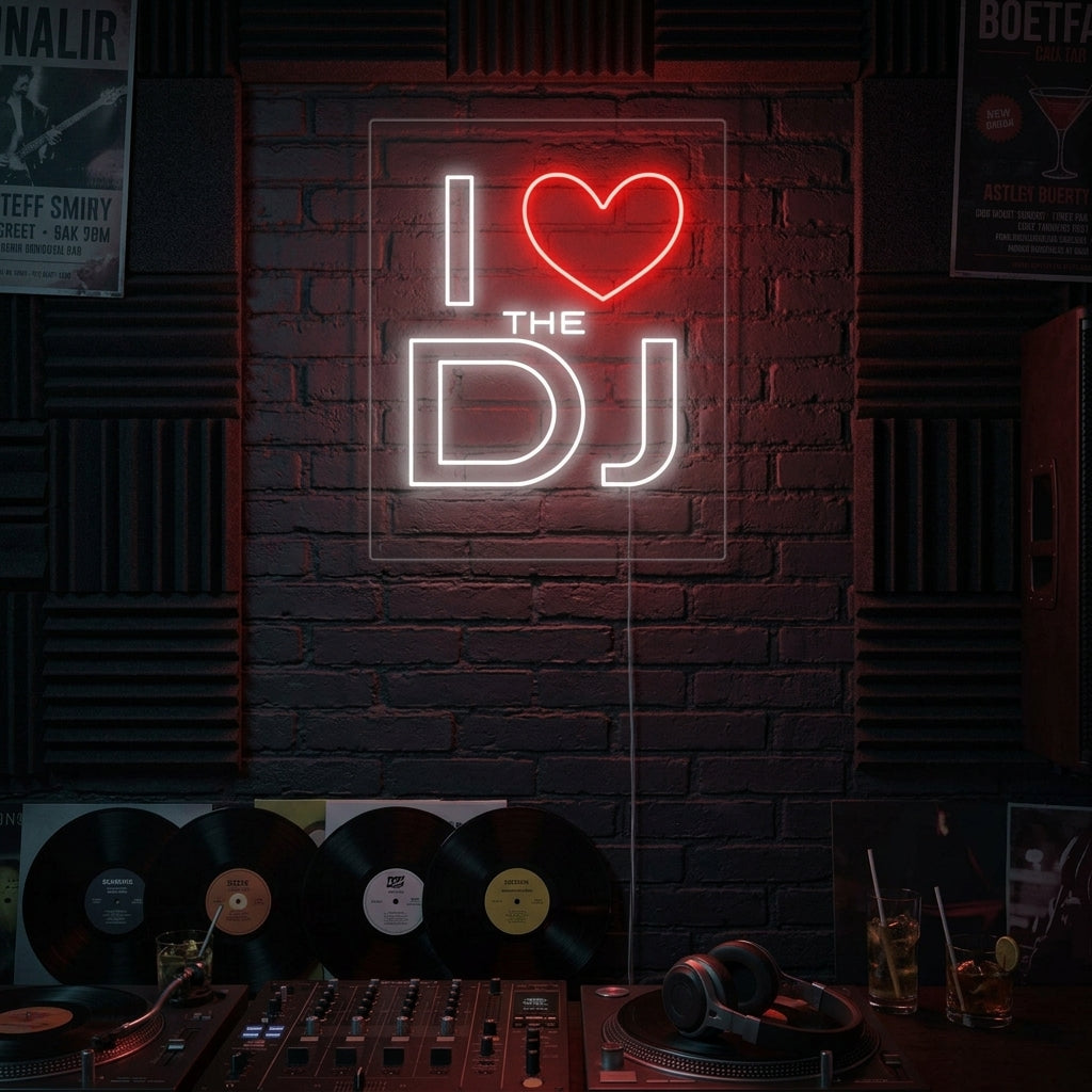 "I Love The Dj" Enseigne Lumineuse en Néon