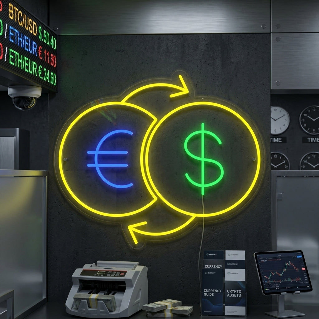"Échange D'Argent" Enseigne Lumineuse en Néon