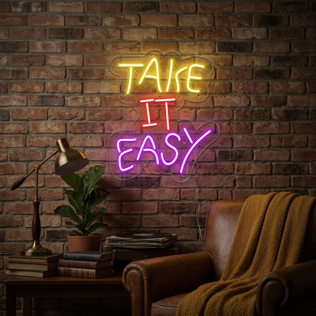 "Take it Easy" Enseigne Lumineuse en Néon