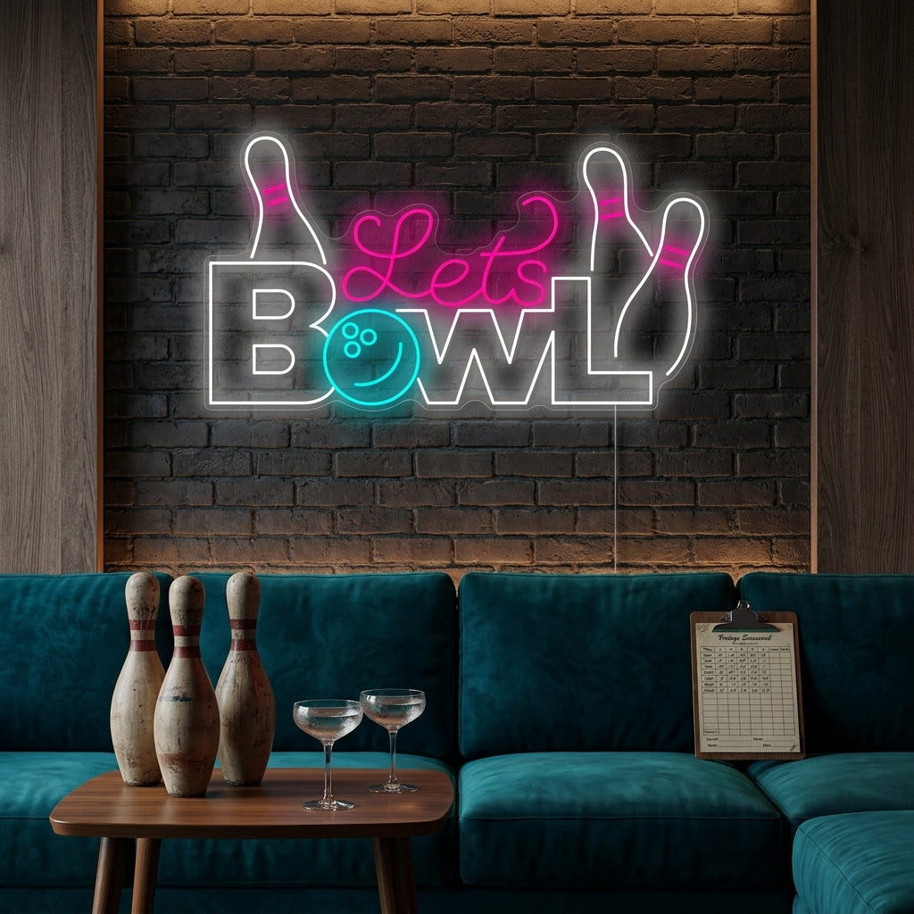 "Lets Bowl" Enseigne néon