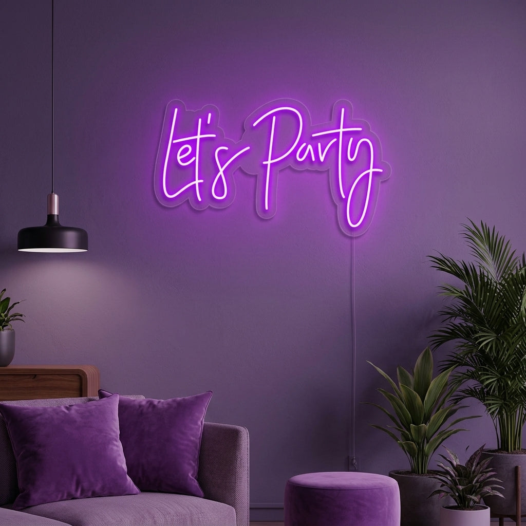 "Lets Party" Lumineuse en Néon