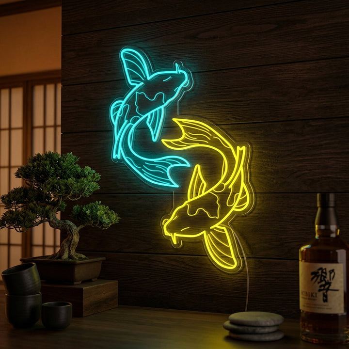 "Poisson Koi" Enseigne Lumineuse en Néon