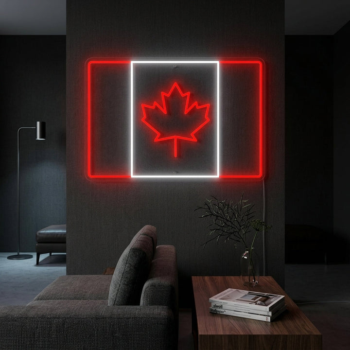 "Drapeau Du Canada" Enseigne Lumineuse en Néon