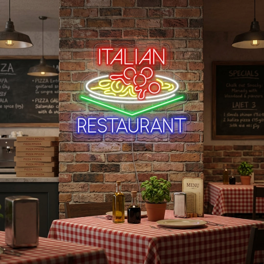 "ITALIAN RESTAURANT" Lumineuse en Néon