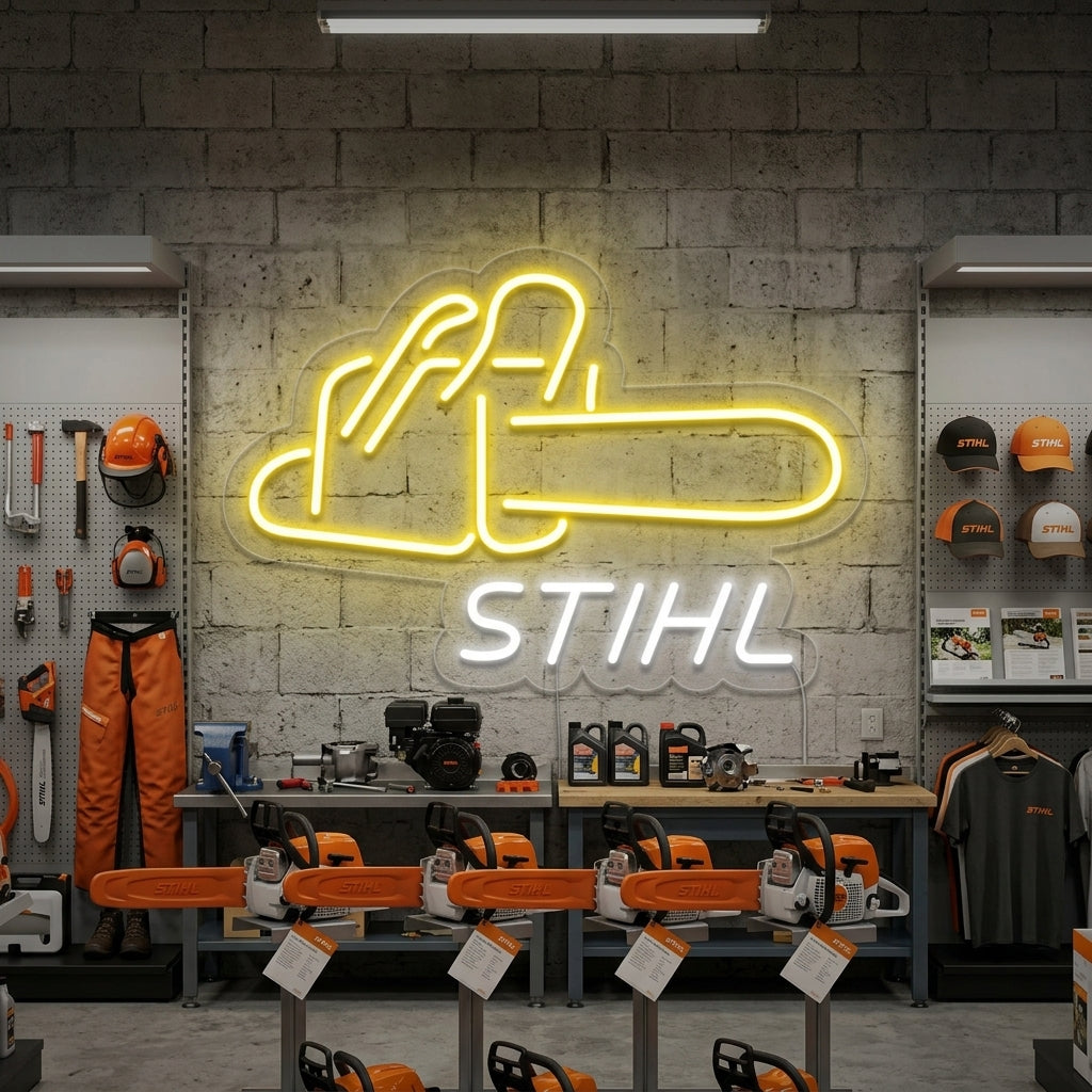 "Stihl, tronçonneuse" Lumineuse en Néon