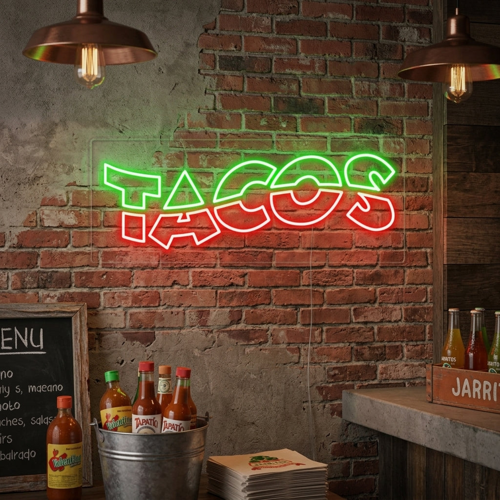 "TACO, Cuisine mexicaine" Lumineuse en Néon