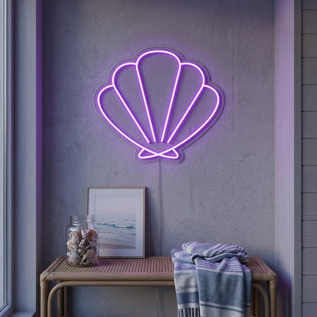 "Coquille De Sirène" Enseigne Lumineuse en Néon