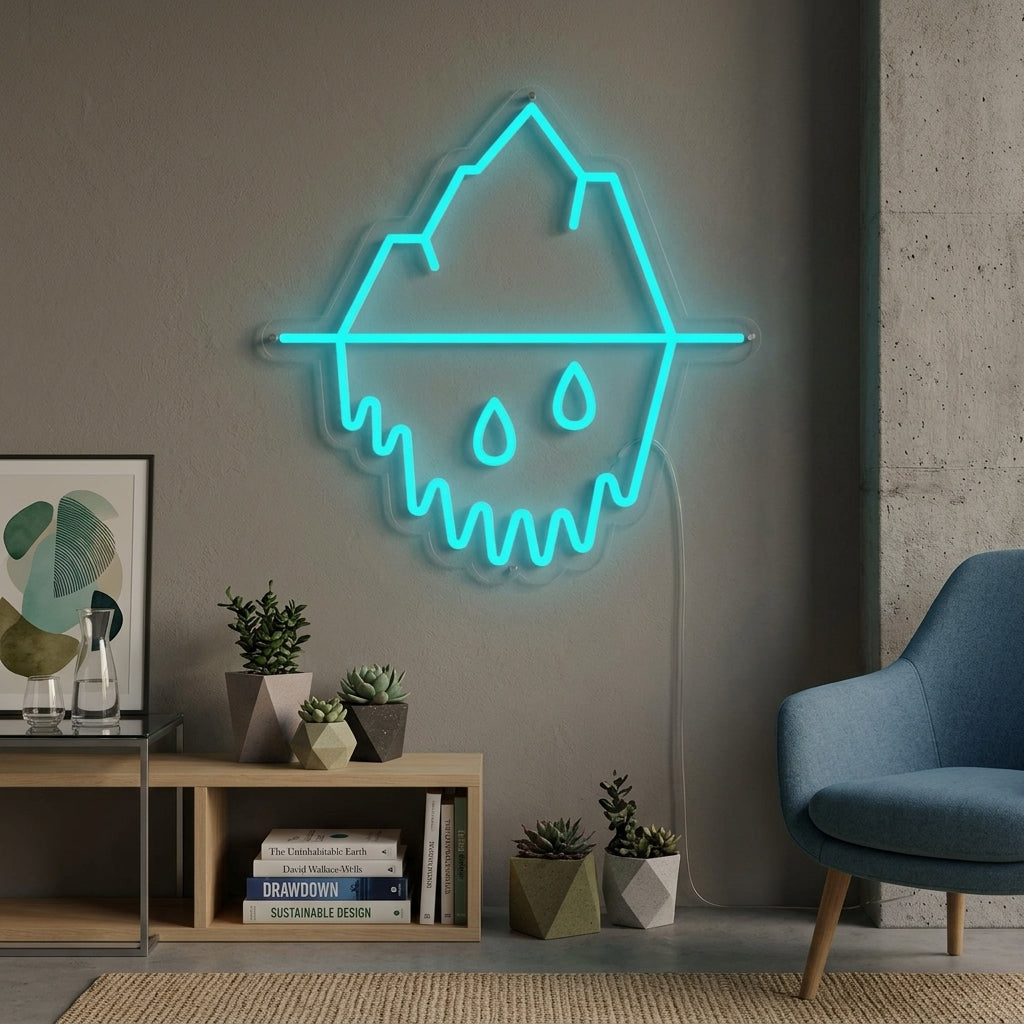 "Iceberg Qui Goutte" Enseigne Lumineuse en Néon