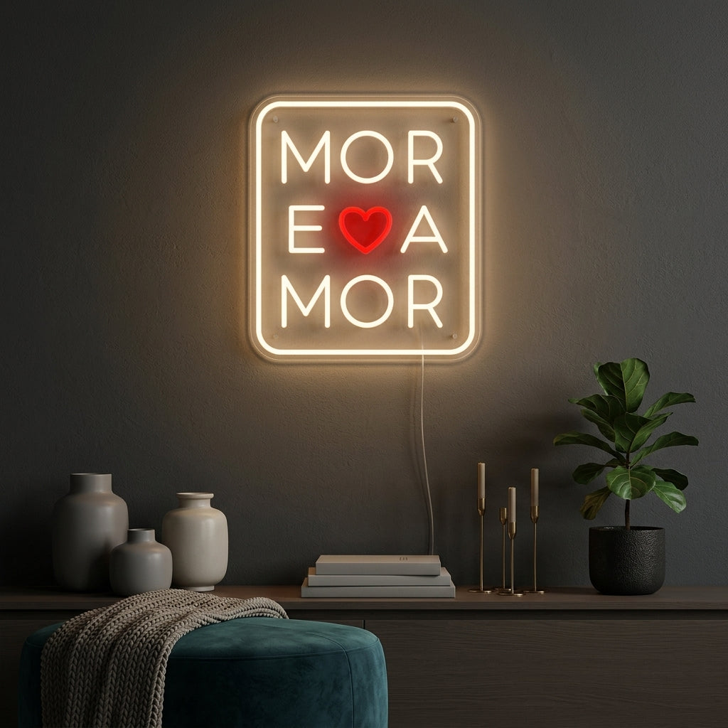 "More Amor Amour" Enseigne Lumineuse en Néon