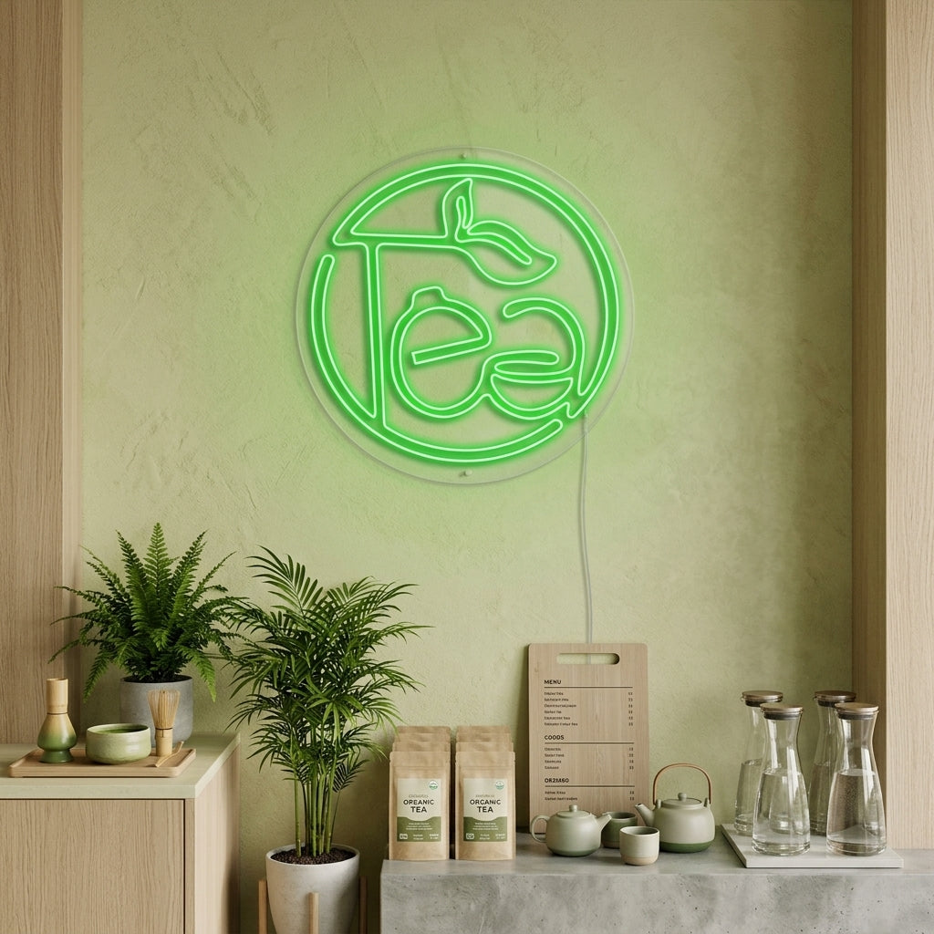 "Thé vert, Tea" Lumineuse en Néon