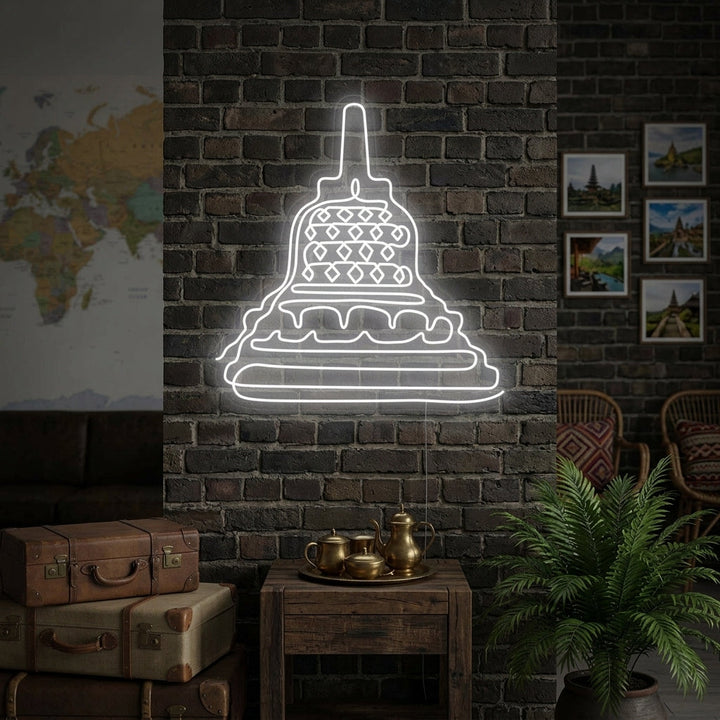"Temple De Borobudur En Indonésie" Enseigne Lumineuse en Néon