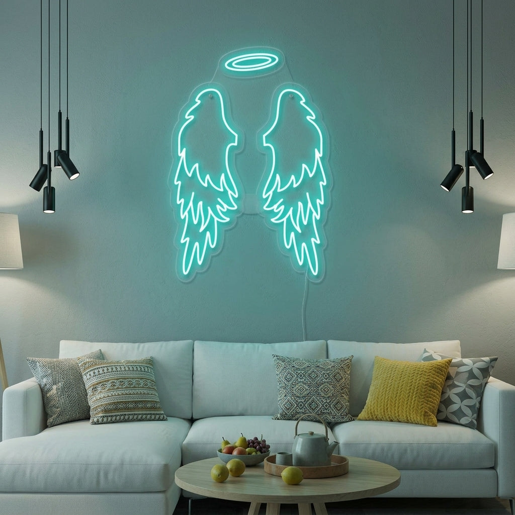 "Ailes D'Ange Halo" Enseigne Lumineuse en Néon