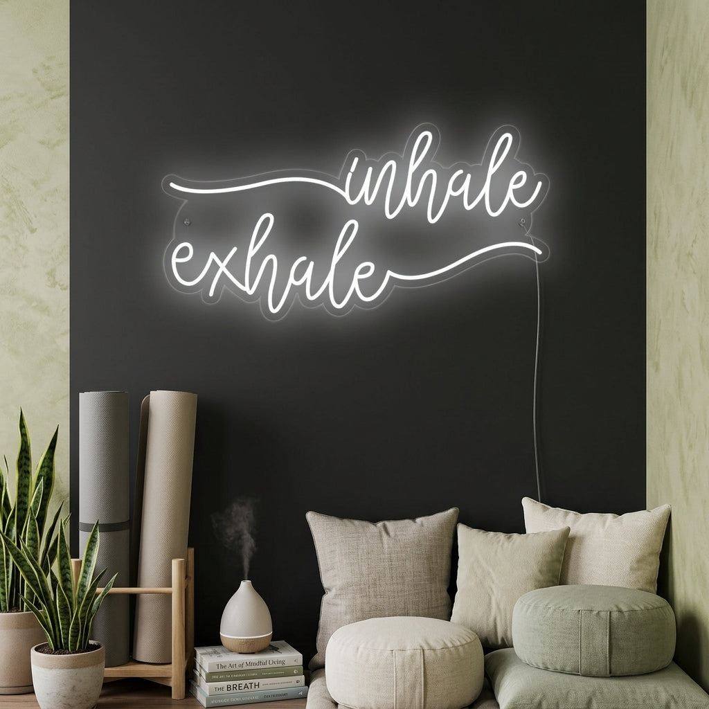 "Inhale Exhale" Enseigne Lumineuse en Néon
