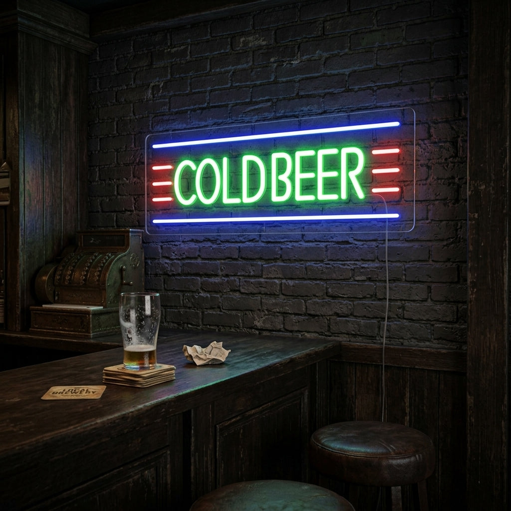 "Cold Beer" Enseigne Lumineuse en Néon