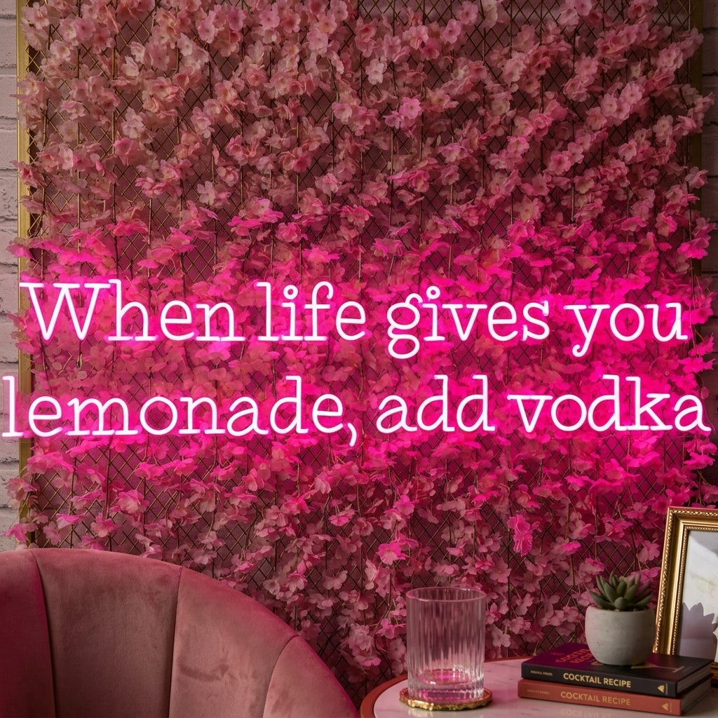 "When Life Gives You Lemonade Add Vodka" Enseigne Lumineuse en Néon