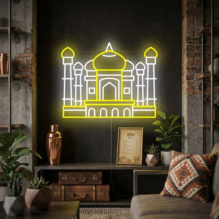 "Taj Mahal En Inde" Enseigne Lumineuse en Néon